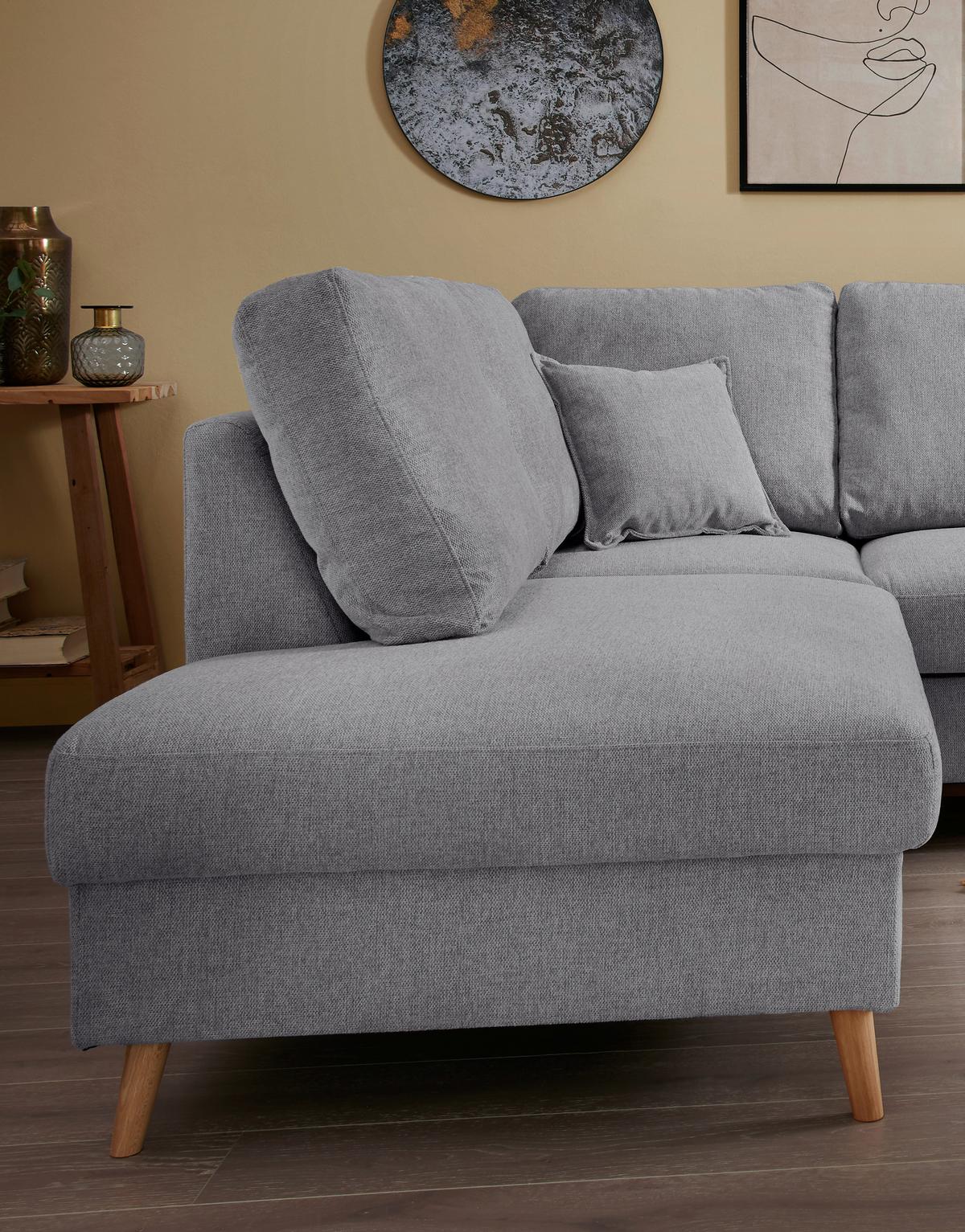 Ecksofa Valentina Dunkelgrau S: 200x230 Cm - Dunkelgrau/Naturfarben, KONVENTIONELL, Textil (200/230cm) - Livetastic