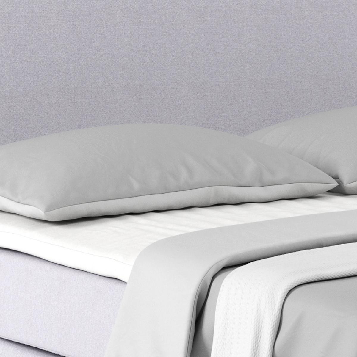 Posteľ Boxspring NERO PL: 160/200 cm, svetlosivá - svetlosivá/chrómová, Konventionell, kov/textil (160/200cm)
