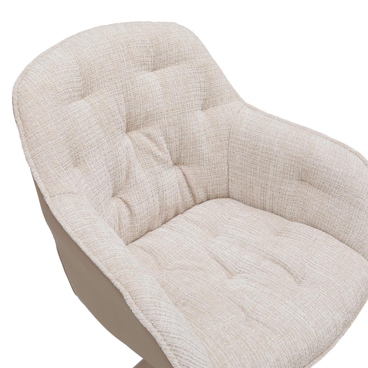 Stolička s podrúčkami Eileen sivá/béžová - sivá/béžová, Modern, kov/textil (62/85/61cm) - Mömax