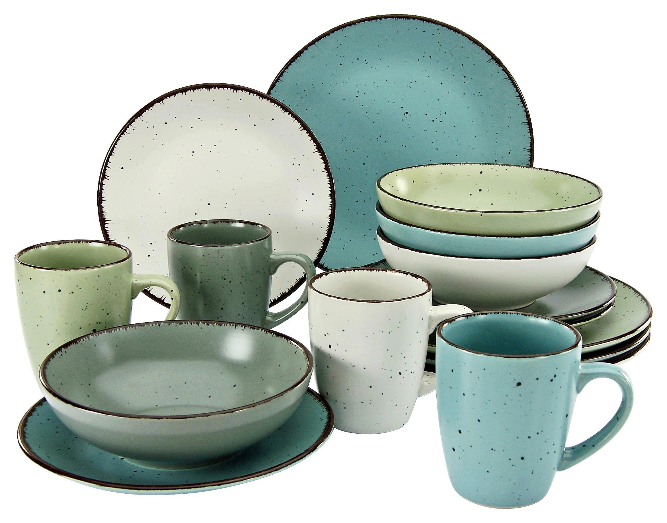 Kombiservice Keramik 4 Personen Handbemalt - Multicolor, KONVENTIONELL, Keramik - Creatable