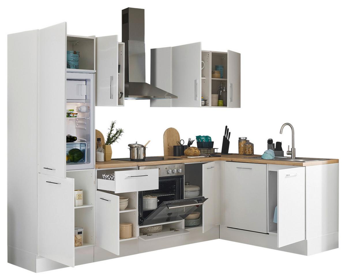 Eckküche Turin Weiß/Eiche Dekor 280x175 cm - Weiß/Eiche Artisan, Basics, Holzwerkstoff (280/175cm) - MID.YOU