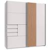 Schwebetürenschrank 180 cm Coburg Weiß/Eiche Dekor - Weiß/Eiche Artisan, MODERN, Holzwerkstoff (180/198/65cm) - MID.YOU