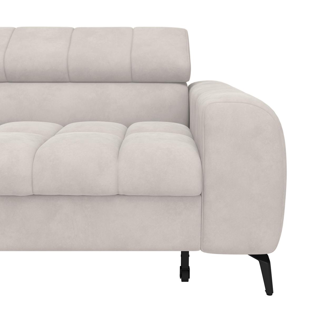 Ecksofa Volf Links New Weiß, S: 203x261 cm - Schwarz/Weiß, Trend, Kunststoff/Textil (203/261cm)