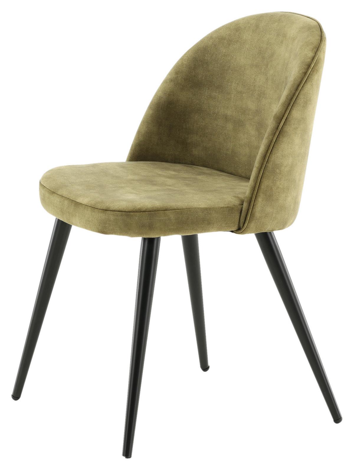 Stuhl-set Velvet Schwarz/grün B: 57 Cm - Schwarz/Grün, Design, Textil/Metall (57/76.5/50cm) - Livetastic