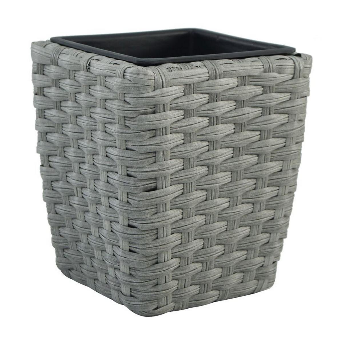 Blumentopf Nils - Schwarz/Grau, KONVENTIONELL, Kunststoff/Metall (23/27cm) - Luca Bessoni