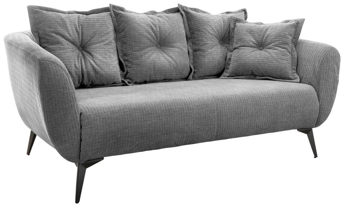 2,5-Sitzer Baggio Grau B: 196 cm - Schwarz/Grau, MODERN, Textil (196/94/103cm) - Livetastic