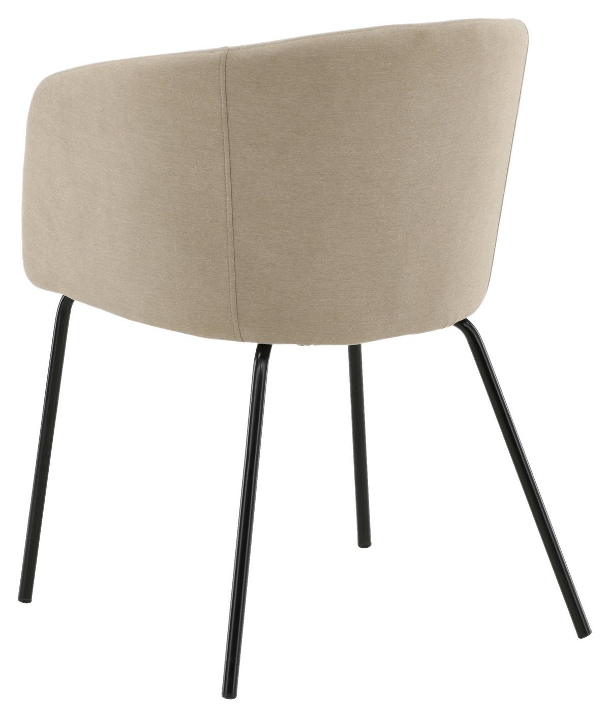 Stuhl Berit - Beige/Schwarz, Design, Holz/Kunststoff (55/78/55cm) - Livetastic