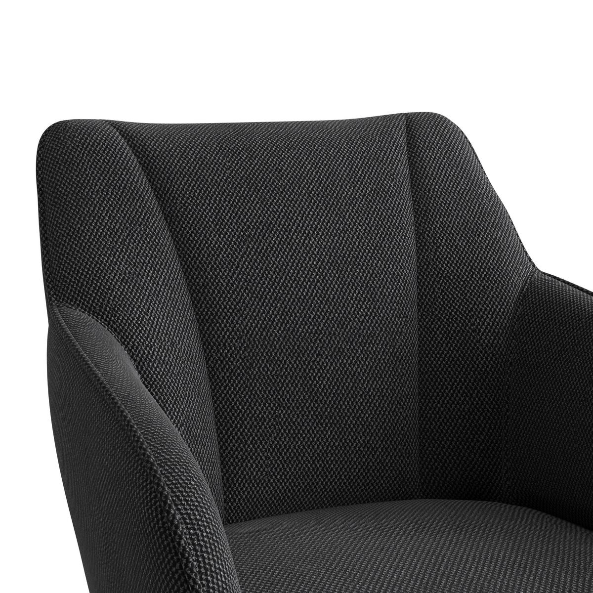Négylábú Szék Rosina - fekete, Modern, textil/fa (56/84/60cm)