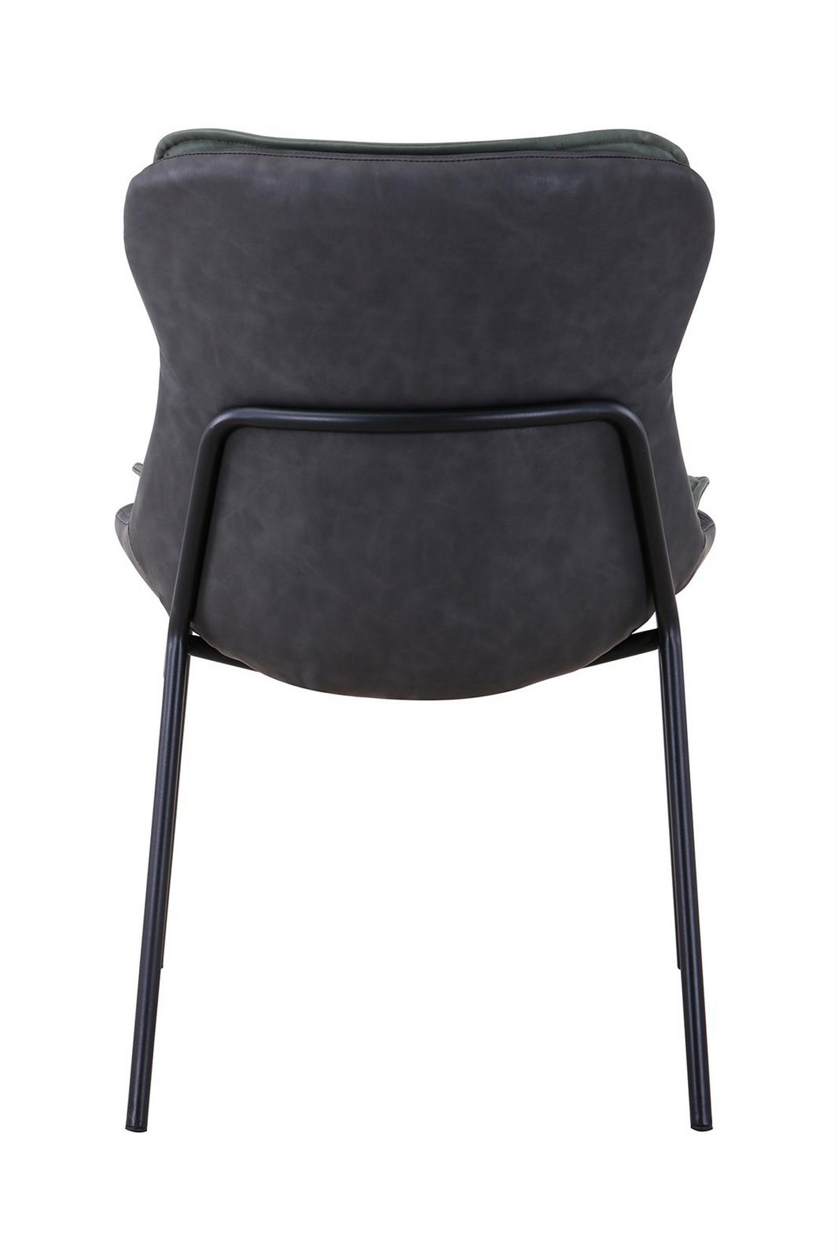 Stuhl Brady 200 Grün - Dunkelgrau/Schwarz, Design, Textil/Metall (54/84/64cm) - Kayoom