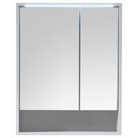 Zrcadlová skřiňka s LED LUCERA a zásuvkou, bílá matná - bílá, Moderní, kompozitní dřevo/sklo (60/75/20cm) - MID.YOU
