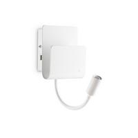 Wandleuchte Bianco Weiß B: 13,5 Cm - Weiß, Design, Metall (13/13,5/23,5cm) - Ideal Lux