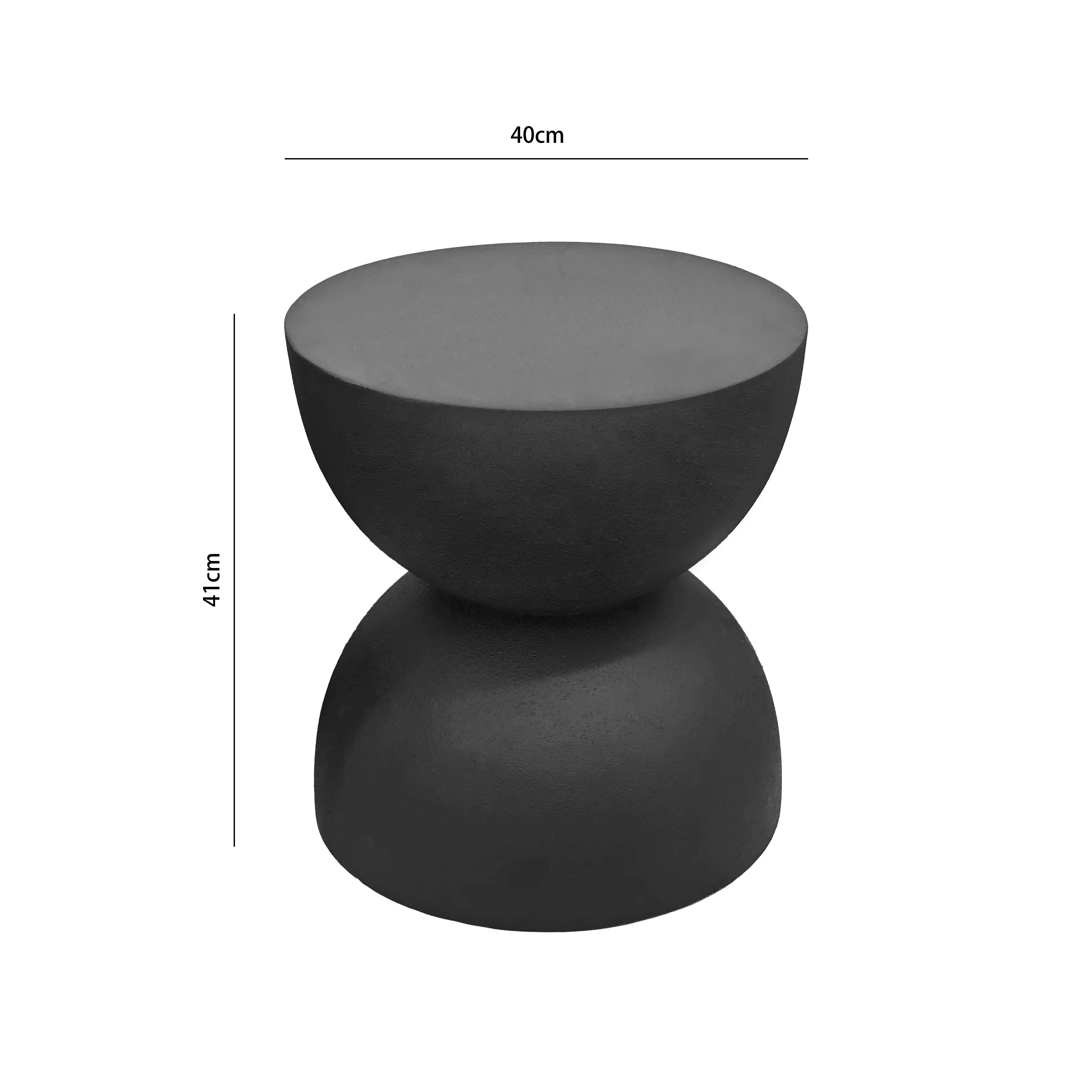 PRÍRUČNÝ STOLÍK TONDO -TREND- - čierna, Lifestyle, kameň (40/40/41cm) - Premium Living