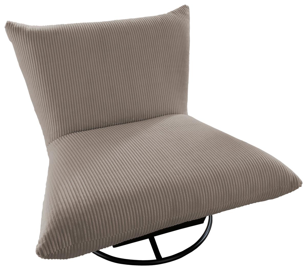 Relaxsessel Cremona Stoffbezug Graubraun - Graubraun/Schwarz, Design, Textil (100/78/96cm) - Livetastic