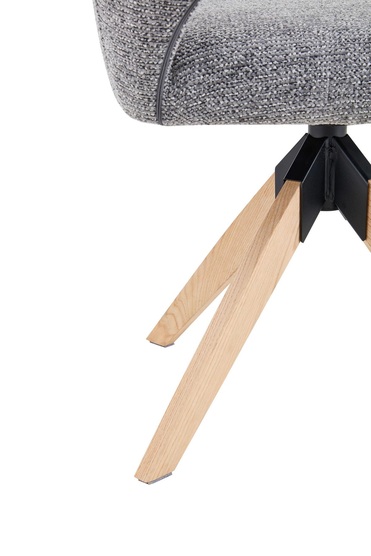 Armlehnstuhl Puro Eichefarben/Grau B: 60 cm - Eichefarben/Grau, MODERN, Holz/Textil (60/89/65,5cm) - Livetastic