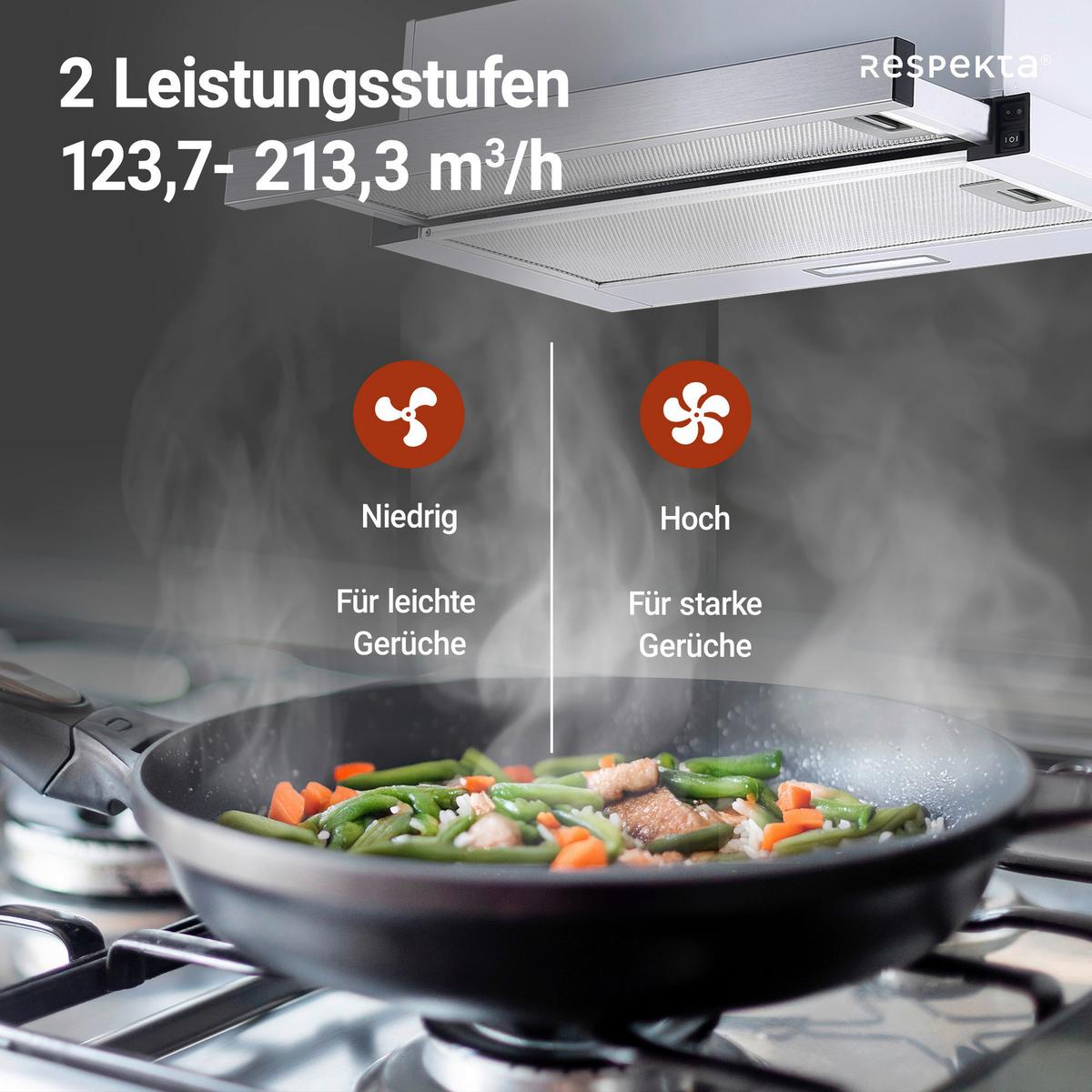 Dunstabzugshaube Tessa Edelstahlfarben B: 60 Cm, Led - Edelstahlfarben, Trend, Metall (60/19,3/43cm) - Respekta