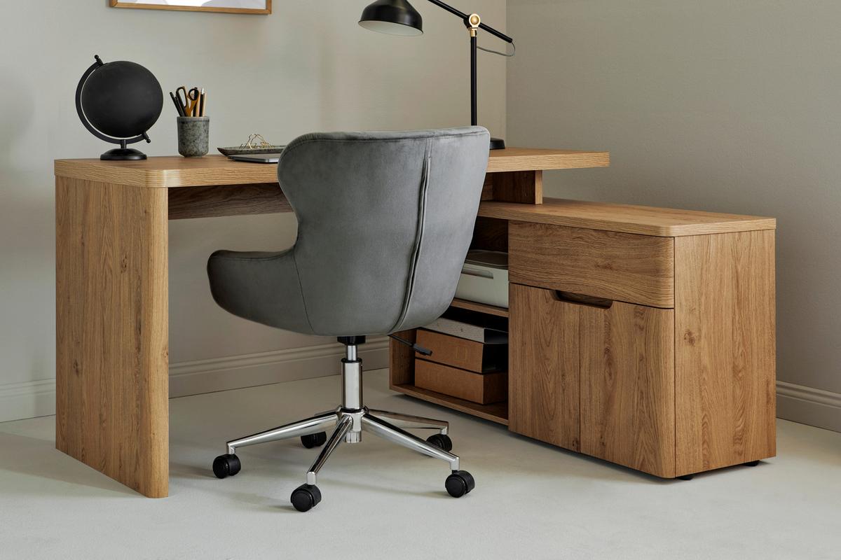 Drehstuhl Club Worx - Chromfarben/Grau, MODERN, Kunststoff/Textil (57/62/83-93cm) - Livetastic