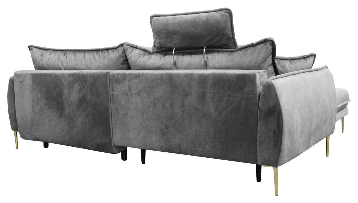 Ecksofa Whisper Grau S: 196x264 cm - Goldfarben/Grau, Design, Textil (196/264cm) - MID.YOU