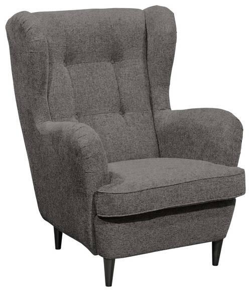 Ohrensessel Oskar Dunkelbraun B: 78 Cm - Dunkelbraun/Schwarz, Basics, Textil (78/102/98cm) - MID.YOU