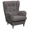 Ohrensessel Oskar Dunkelbraun B: 78 Cm - Dunkelbraun/Schwarz, Basics, Textil (78/102/98cm) - MID.YOU