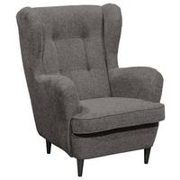 Ohrensessel Oskar Dunkelbraun B: 78 Cm - Dunkelbraun/Schwarz, Basics, Textil (78/102/98cm) - MID.YOU
