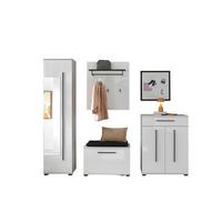 GARDEROBE Cantara Weiß/Weiß HG B: 230cm - Weiß Hochglanz/Weiß, MODERN, Holzwerkstoff (230/201/39cm) - MID.YOU