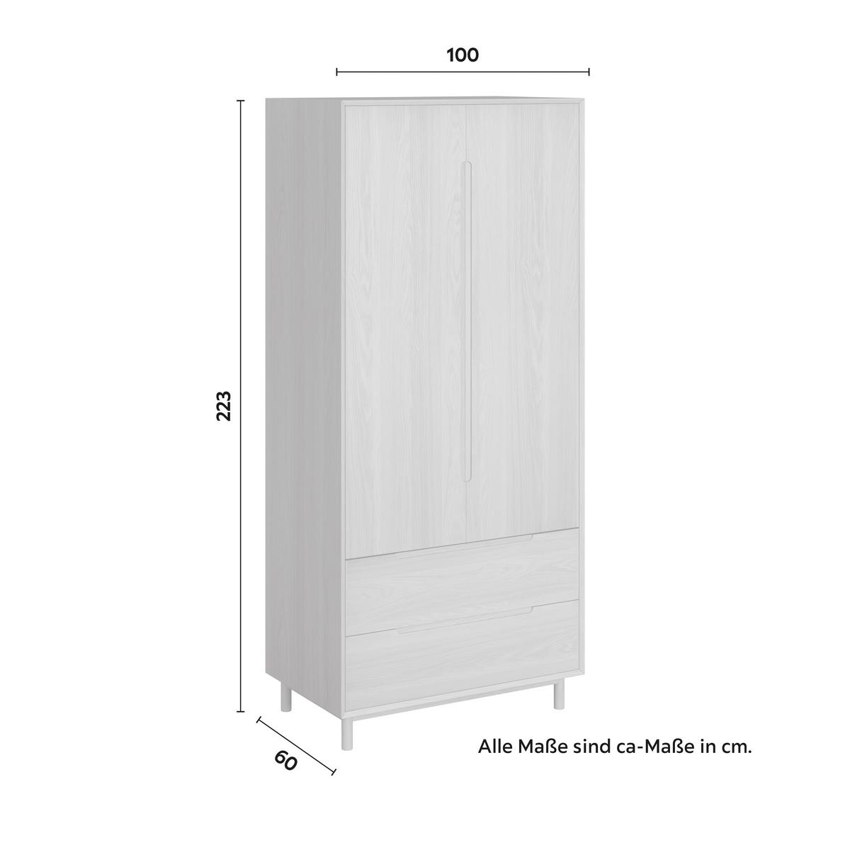 Šatní skříň MARLO š. cca 100 cm, dekor dub - barvy dubu, Moderní, dřevo/kompozitní dřevo (100/223/60cm) - Bessagi Home