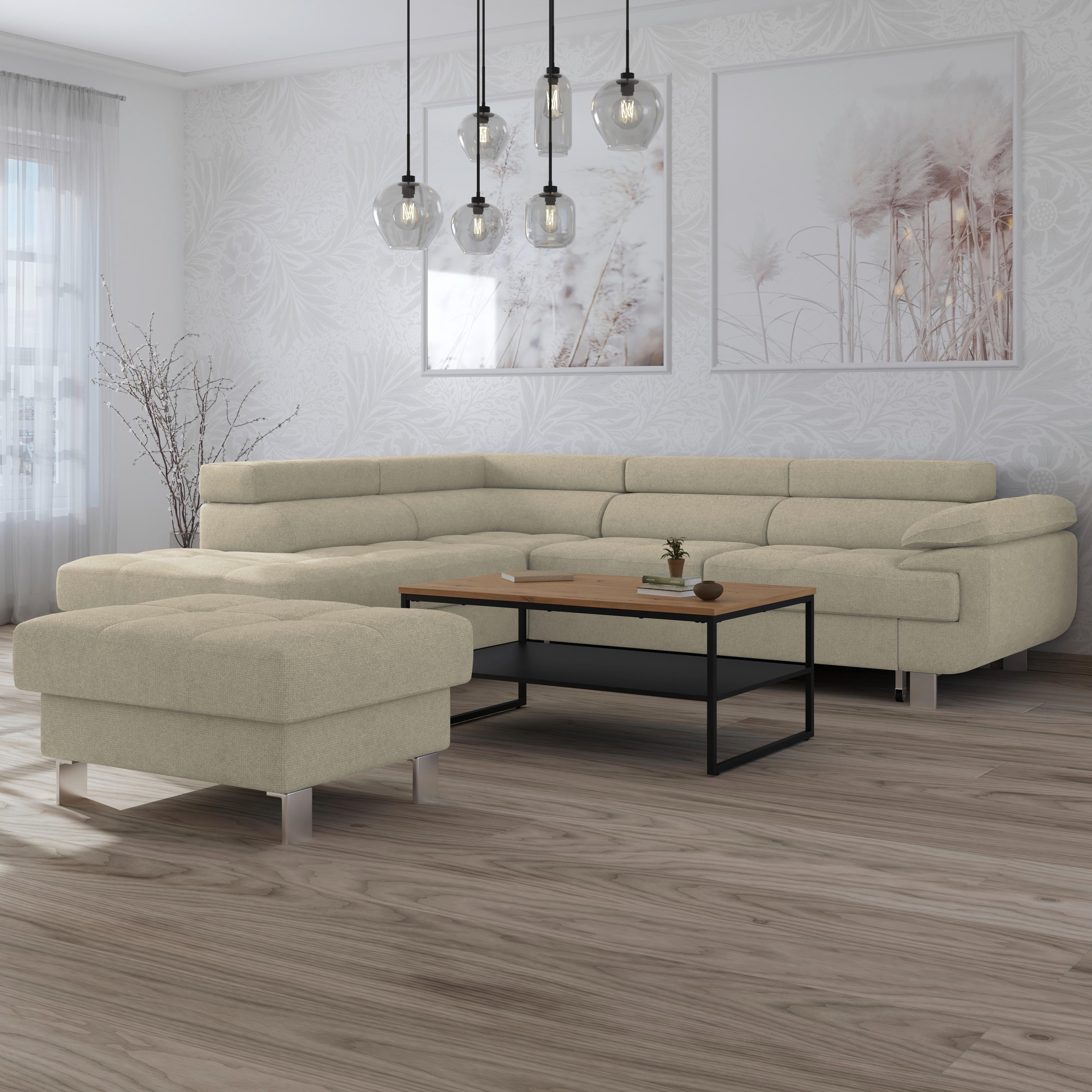 Ecksofa Savona - Sandfarben, MODERN, Textil (230/270cm) - Ondega