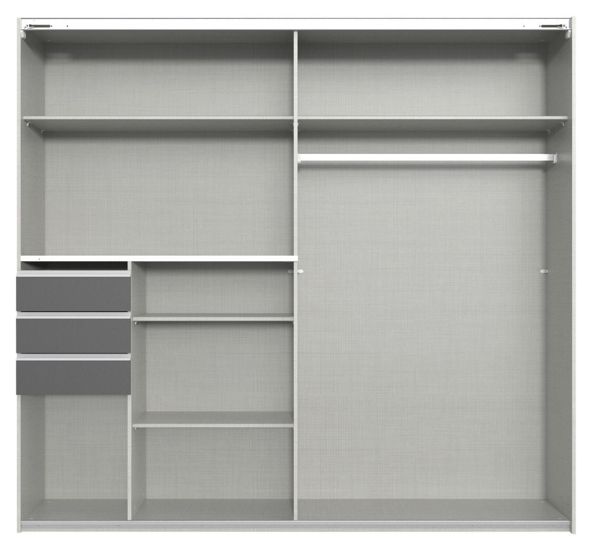 Schwebetürenschrank B: 225cm Saigon Graphitfarben / Schwarz - Graphitfarben/Schwarz, KONVENTIONELL, Holzwerkstoff (225/210/64cm) - MID.YOU