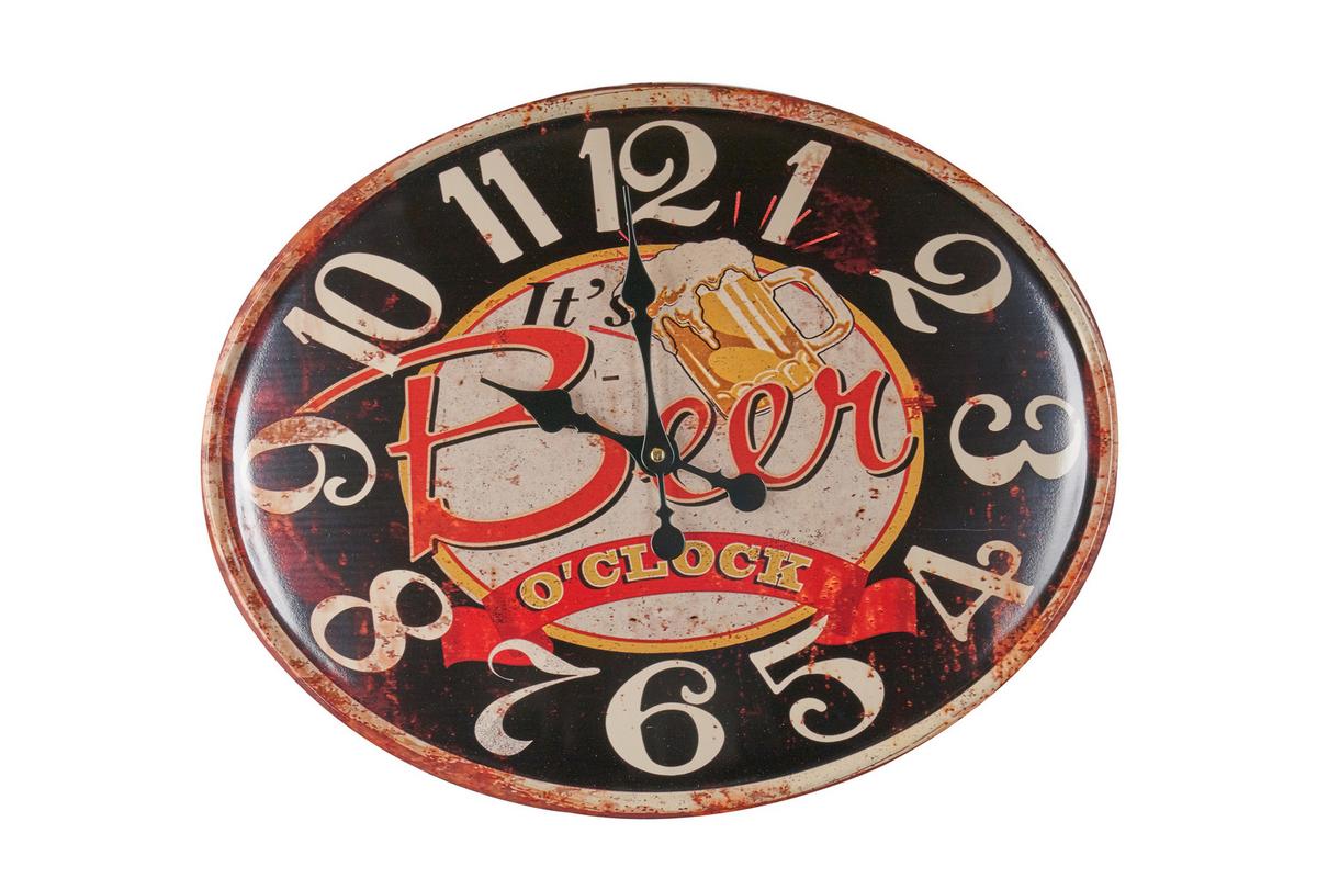 Wanduhr Beer Bht 49x39x30 Cm Analog Multicolor Metall - Multicolor, MODERN, Metall (49/3/39cm)
