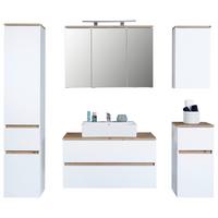 Badezimmer Marbella Weiß, Artisan Dekor B: 180 Cm - Weiß/Eiche Artisan, MODERN, Holzwerkstoff (180/182/47cm)