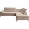 Ecksofa Nala Taupe S: 251x203cm - Taupe/Schwarz, Design, Textil (251/203cm) - MID.YOU