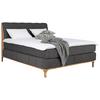 Boxspringbett Moon mit Topper 160x200 cm - Dunkelgrau/Eichefarben, MODERN, Holz/Holzwerkstoff (160/200cm) - MID.YOU