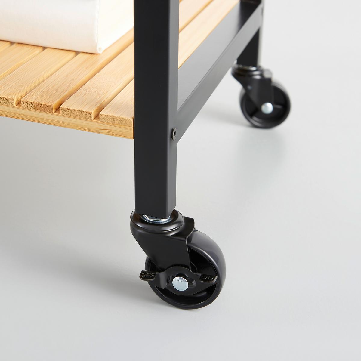 Univerzální vozík černá/přírodní - černá/přírodní barvy, Moderní, kov/plast (47/78/33cm) - Mömax