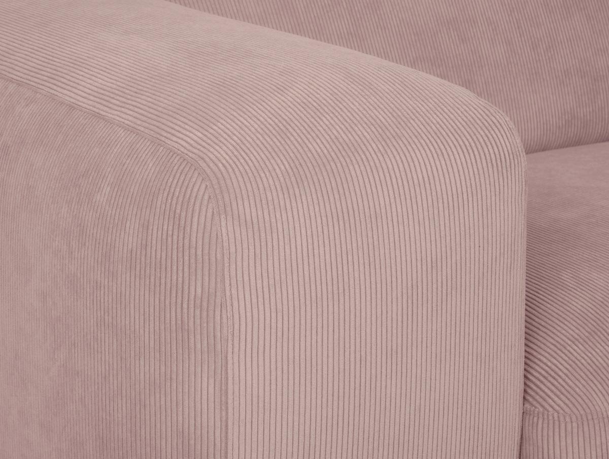 Ecksofa Hannah Rosa 252x170 Cm - Schwarz/Rosa, Design, Textil (252/170cm) - MID.YOU