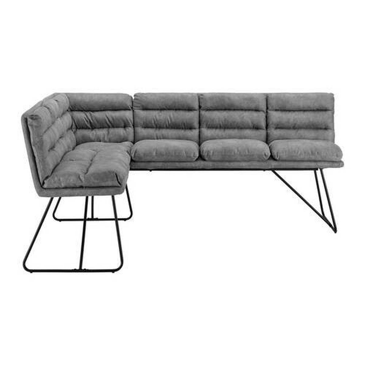 Rohová lavice KONA šedá - šedá/černá, Moderní, kov/dřevo (135/180cm) - P & B
