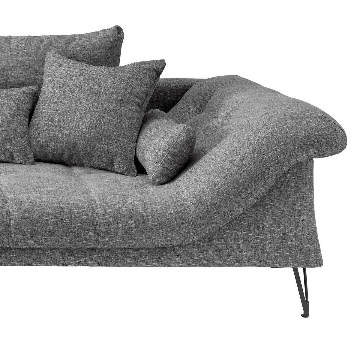 Ecksofa Garda, Grau S: 192x310 Cm - Schwarz/Grau, KONVENTIONELL, Textil (192/310cm) - Livetastic