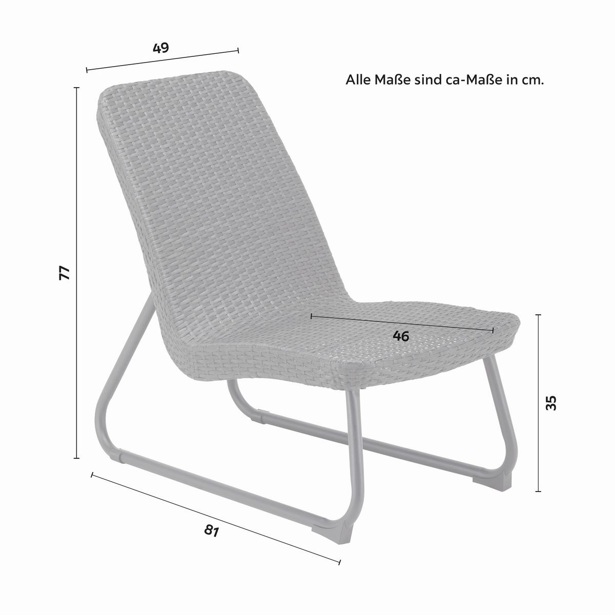 Záhradná súprava AUGUSTINA tm. sivá - tmavosivá, Modern, kov/plast - Bessagi Garden