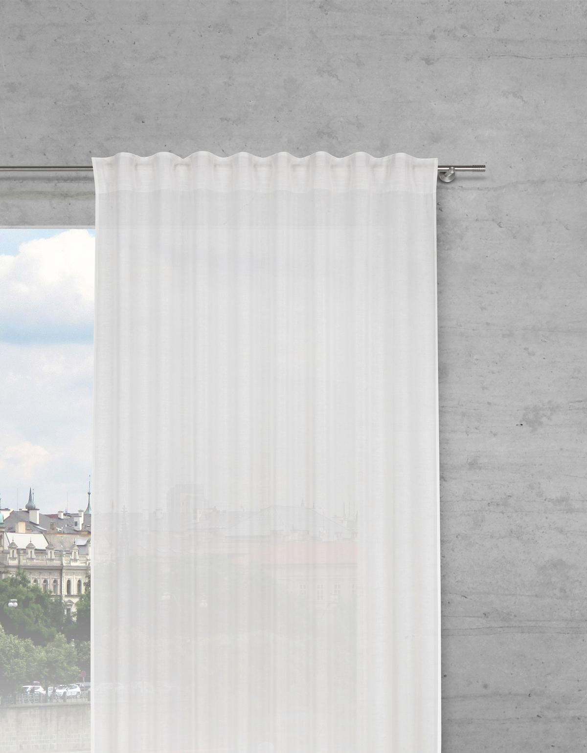 HOTOVÝ ZÁVES Elisa, 135/255cm, biela - biela, Konventionell, textil (135/255cm) - Premium Living