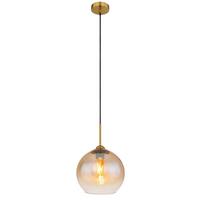 Hängeleuchte 15788h - Klar/Messingfarben, Design, Glas/Metall (25/120cm) - Globo