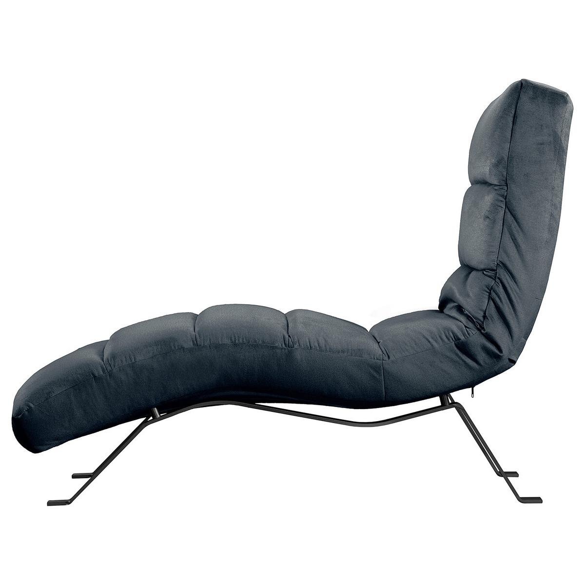 Relaxliege Swing Black Dunkelblau B: 65 Cm - Schwarz/Dunkelblau, Design, Textil (65/65-95/171cm) - Livetastic