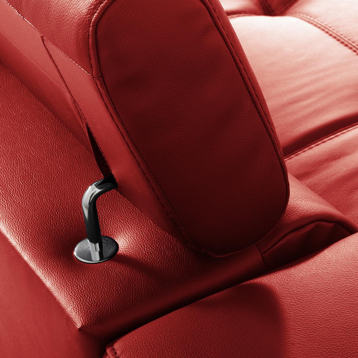 Ecksofa Torino Teilleder Rot 247x173 - Rot/Schwarz, Design, Leder/Textil (247/173cm) - Livetastic