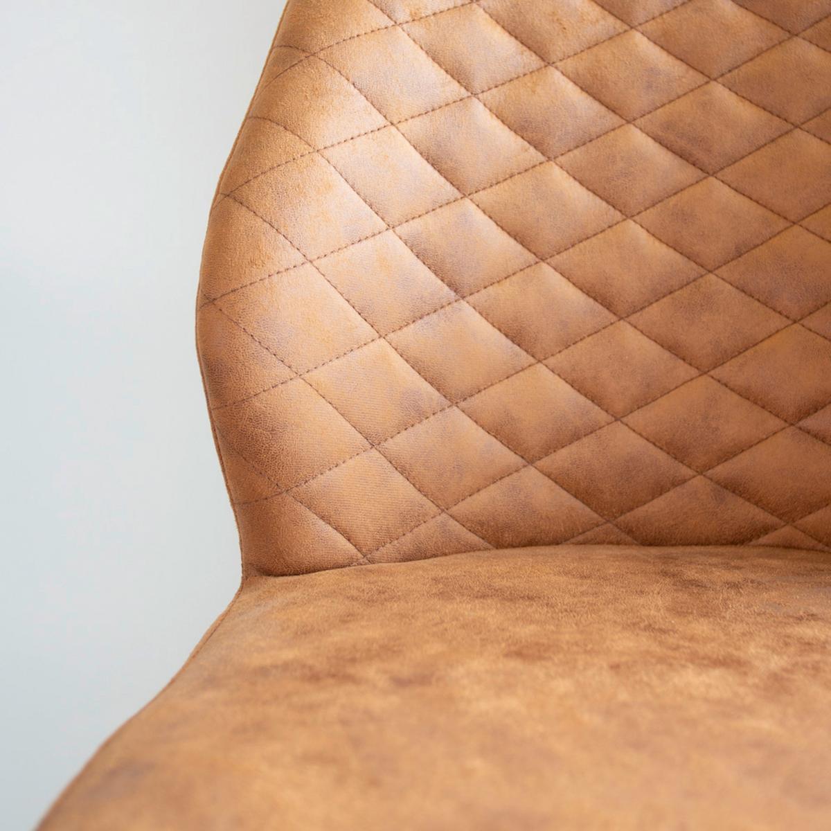 Barhocker-set Grayson - Cognac/Schwarz, KONVENTIONELL, Textil/Metall (42/114/52cm) - MID.YOU