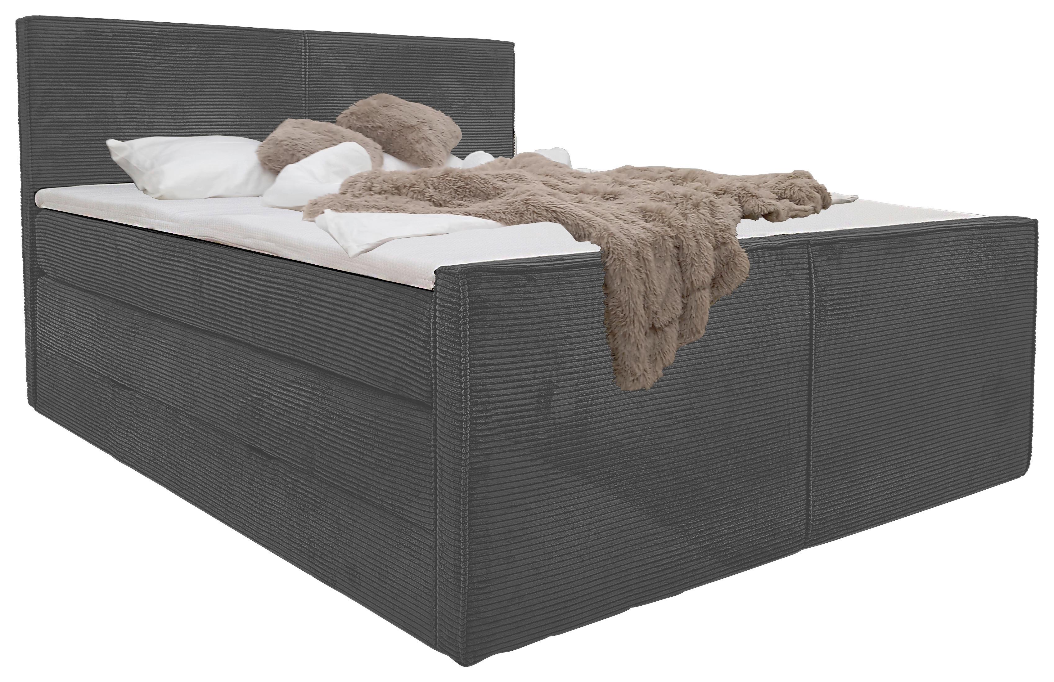 Boxspringbett Rodi Grau Lf: 180x200 cm - Grau, MODERN, Textil (180/200cm) - Livetastic