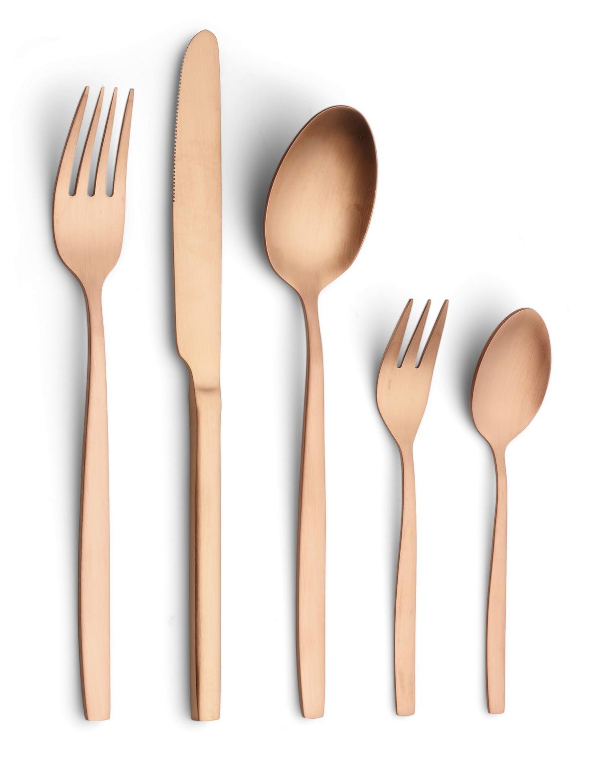 Echtwerk Tafelbesteckset Edelstahl, Bronze, 30-Teilig - Bronzefarben, Basics, Metall (1,22cm) - Echtwerk