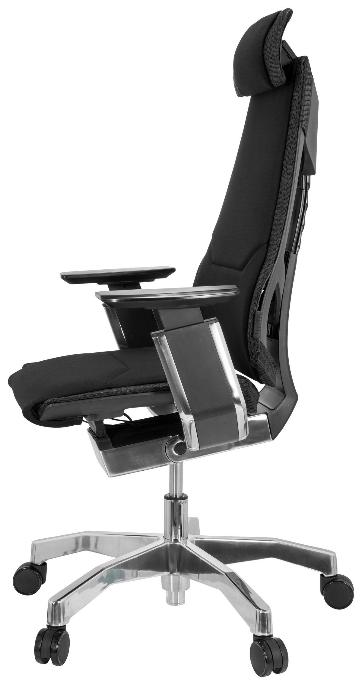 Drehstuhl Gendia Pro Schwarz Bis 120 Kg - Silberfarben/Schwarz, Basics, Kunststoff/Textil (57/119/46cm) - MID.YOU