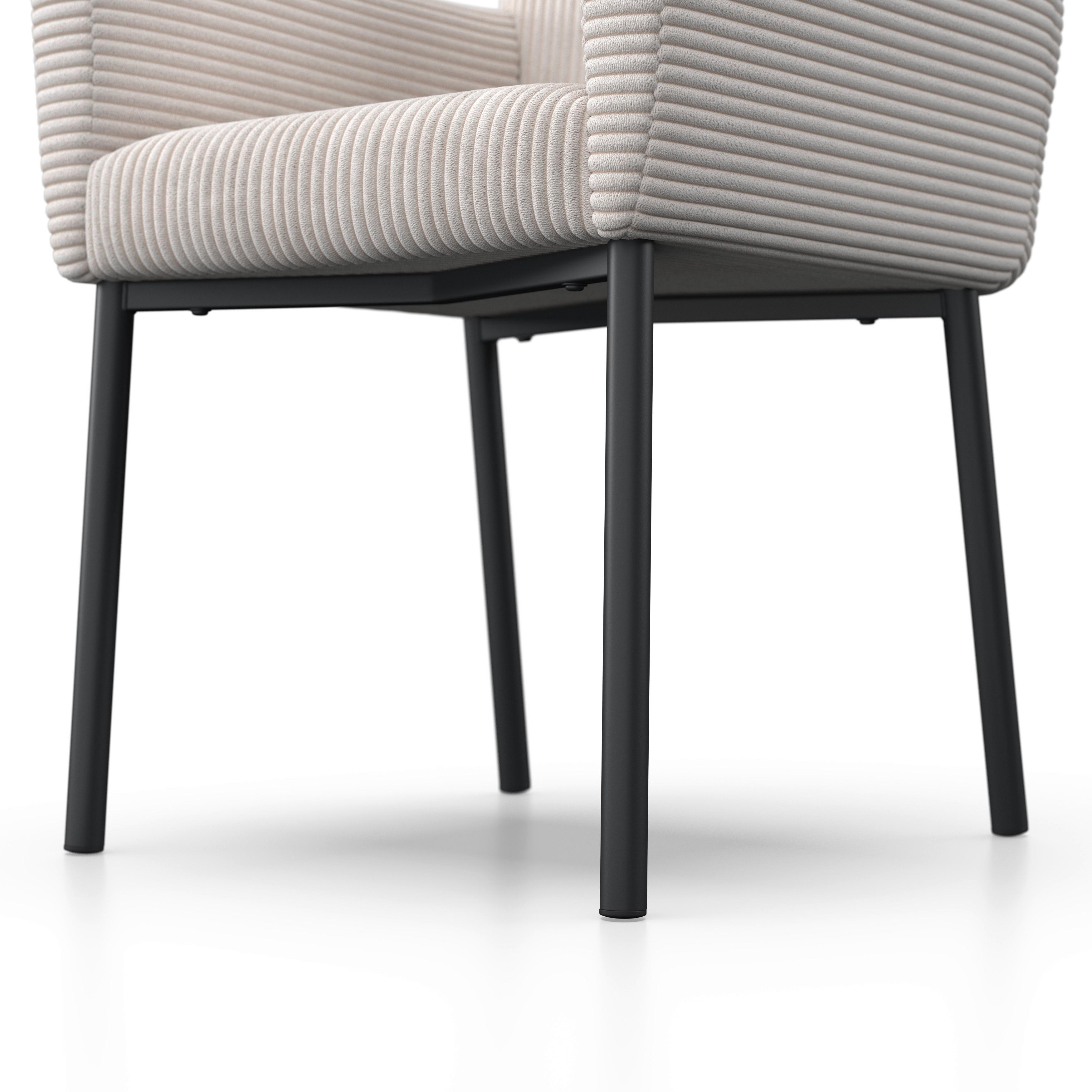 ŽIDLE S PODRUČKAMI SOFIA - černá/béžová, Moderní, kov/dřevo (57/87/58cm) - Bessagi Home