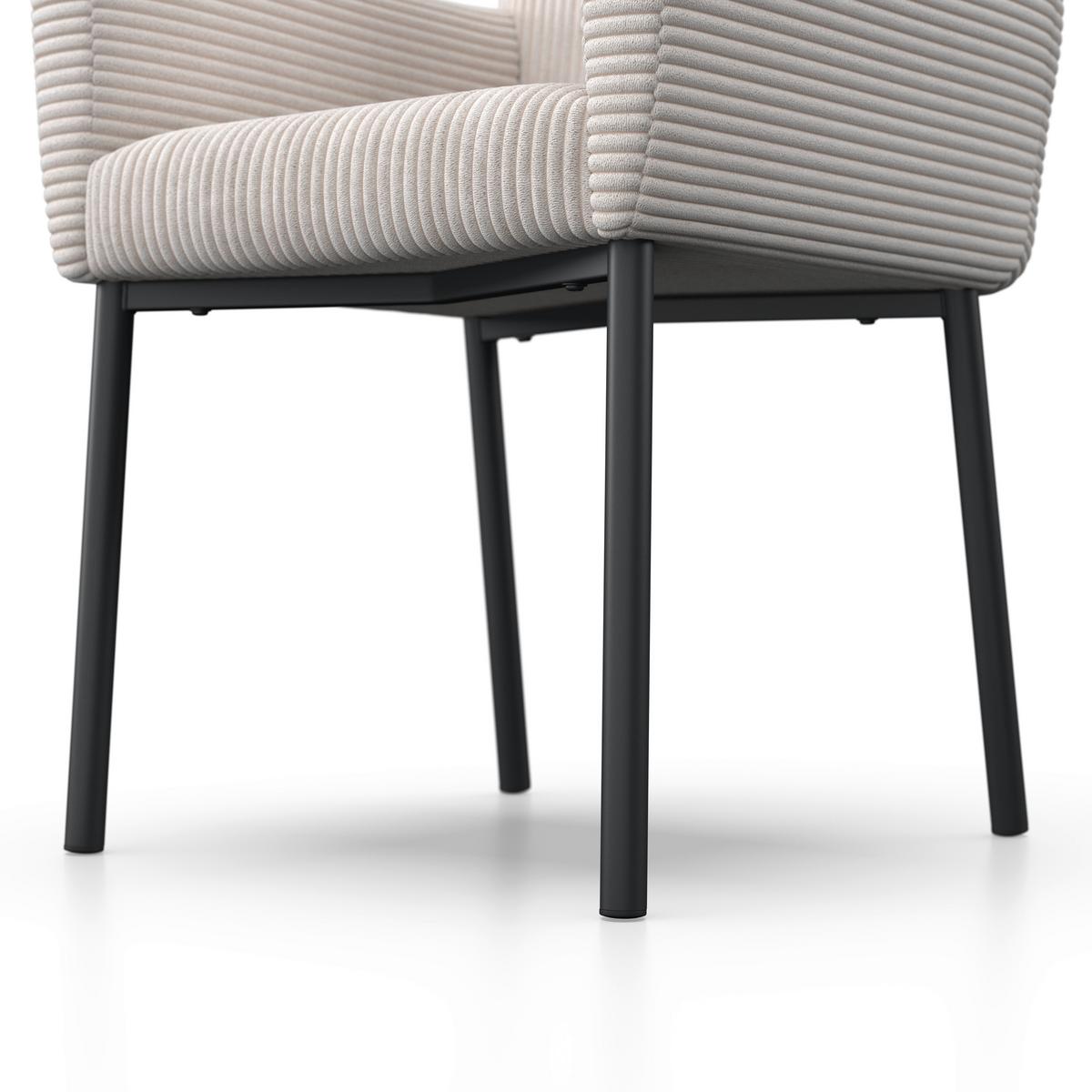 STOLIČKA S PODRÚČKAMI SOFIA - čierna/béžová, Modern, kov/drevo (57/87/58cm) - Bessagi Home