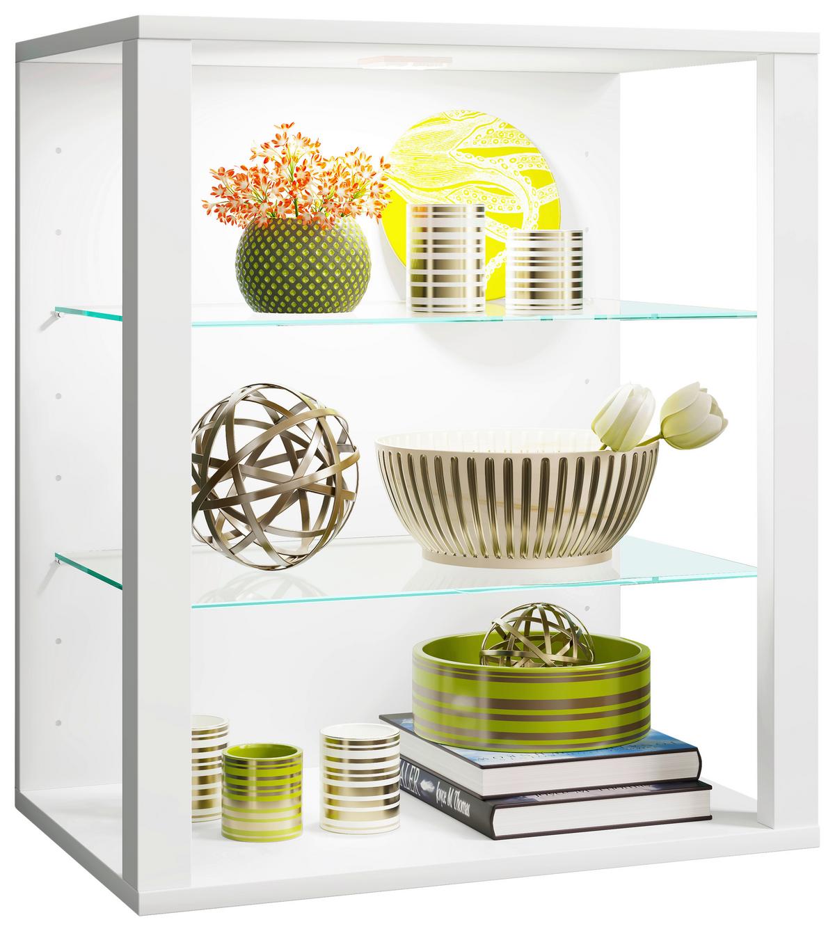 Hängevitrine Glasol Weiß B: 52 cm - Weiß, Design, Glas/Holzwerkstoff (52/60/35cm) - MID.YOU