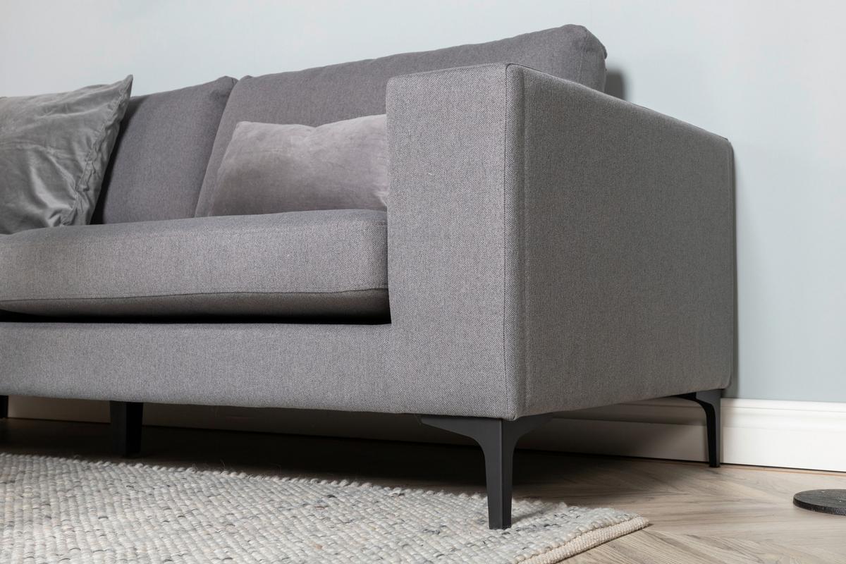2-sitzer-sofa Bolero - Schwarz/Grau, Design, Kunststoff/Textil (215/84/88cm) - Livetastic