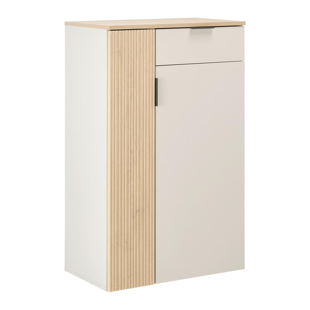 Botník CANNES - barvy dubu/černá, Moderní, kompozitní dřevo/plast (68/110/40cm) - Mömax